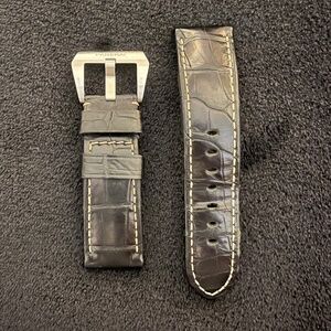 Officine Panerai Black Alligator Watch Strap w/SS Buckle